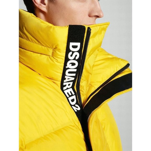 DSQUARED2 Men's Hooded Puffer Jacket Down Yellow Size 44 XS S71AN0218 S53352 172 - Picture 2 of 15